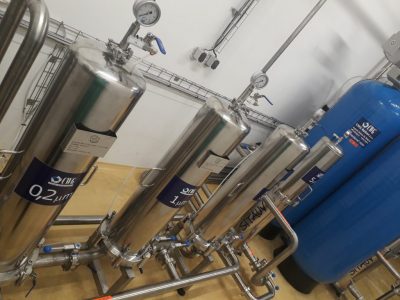 automatski filter sa sterilizacijom parom, mikrobiološka filterska linija inox 316L, mehanički filter od nerđajućeg čelika, mikrobiološki ispravna voda, UV dezinfekcija vode